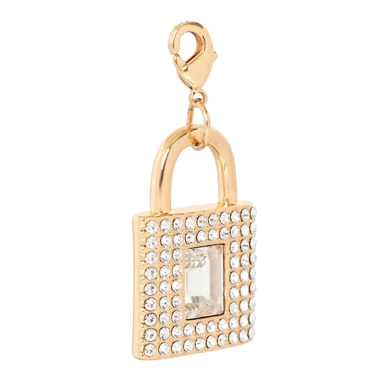 Emerald-Cut Gem Lock Austrian Crystal Charm by Bead Landing™